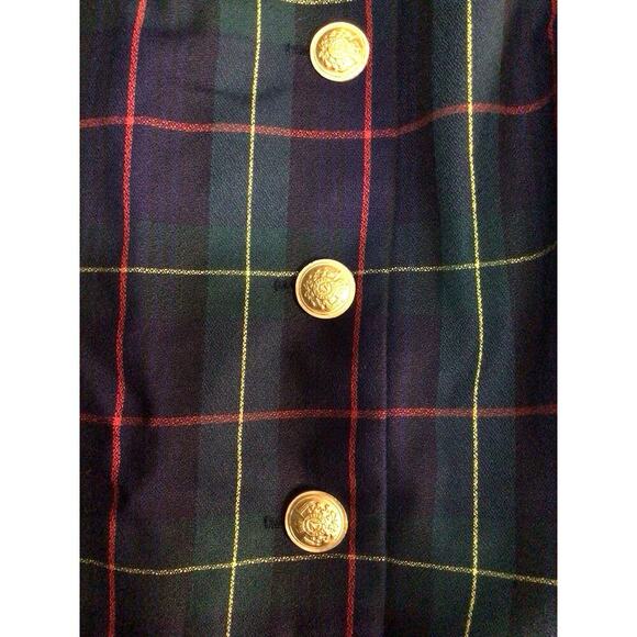 Vintage Talbots Wool Blend Navy Plaid Dress Suit Size 16 Formal Business Career - Picture 3 of 16